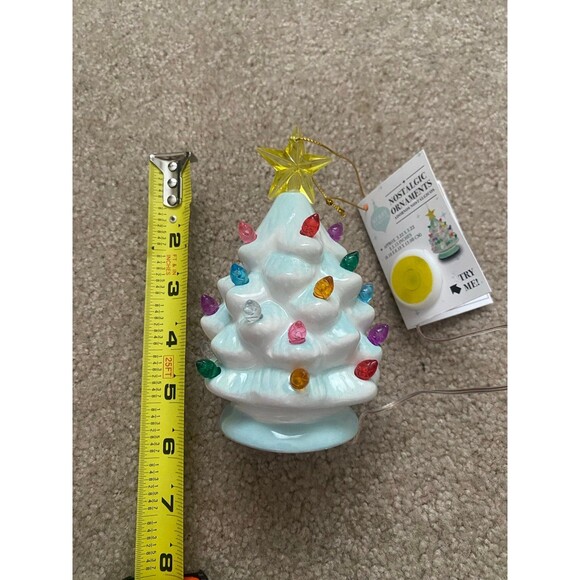 Merry Moments Ceramic Christmas Tree Nostalgic Ornament Blue NWT - Picture 3 of 10